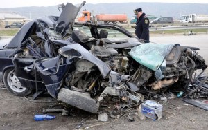 Bakı-Qazax yolunda ağır yol qəzası: 2 ölü, 4 yaralı - FOTO
