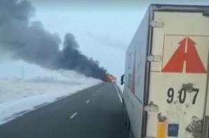 İlham Əliyev avtobusda diri-diri yanan 52 nəfərə görə başsağlığı verdi