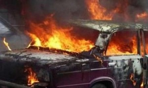 Ağcabədidə yük avtomobili yanıb