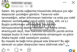 "My Gov"la bağlı QƏRİBƏ OLAY - Vətəndaşın adına ağır diaqnozlar yazıldı  - FOTO