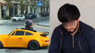 Oyuncaq maşınla yolda şütüdü, məsuliyyətə cəlb olundu - VİDEO
