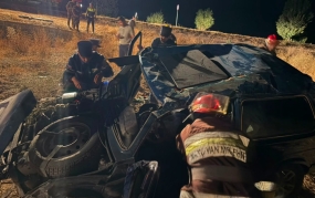 Naxçıvanda “Niva” yoldan çıxaraq aşdı - FOTO 