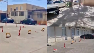 Yasamalda qanunsuz parklanma: Küçə maneələrlə zəbt edilib   - VİDEO