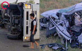 “Hyundai” “ISUZU” ilə toqquşdu: 4 nəfər xəsarət aldı - FOTO