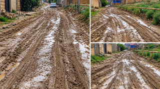 Nübar qəsəbəsində sakinlərin yol dərdi: "Taksi, təcili yardım da gəlmir" - FOTO