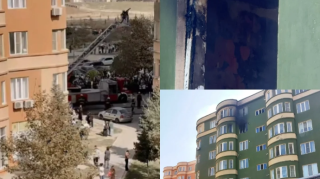 Masazırda mənzildə yanğın oldu - VİDEO  - YENİLƏNİB