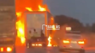 Bakı-Qazax yolunda TIR yanır - VİDEO